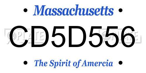 CD5D556 Massachusetts License Plate