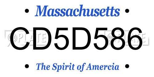 CD5D586 Massachusetts License Plate
