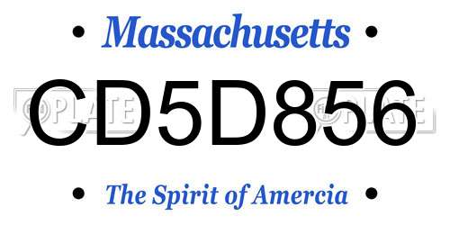 CD5D856 Massachusetts License Plate