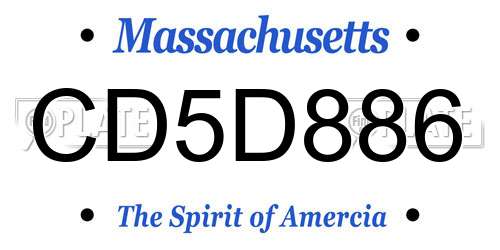 CD5D886 Massachusetts License Plate