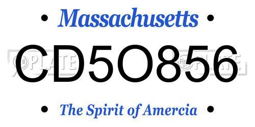CD5O856 Massachusetts License Plate
