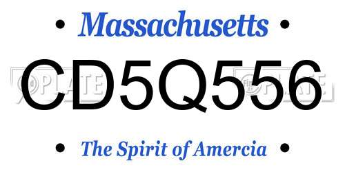 CD5Q556 Massachusetts License Plate