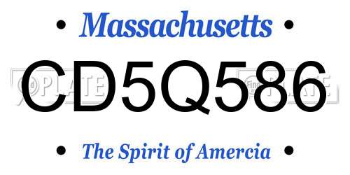 CD5Q586 Massachusetts License Plate