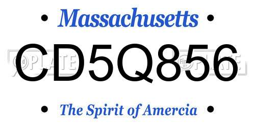 CD5Q856 Massachusetts License Plate
