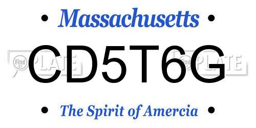 CD5T6G Massachusetts License Plate