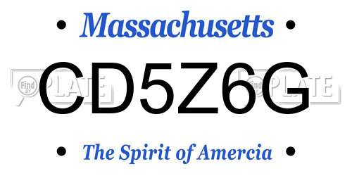CD5Z6G Massachusetts License Plate