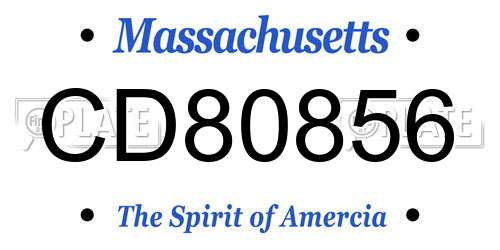 CD80856 Massachusetts License Plate