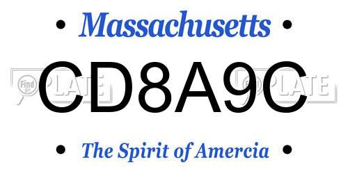 CD8A9C Massachusetts License Plate