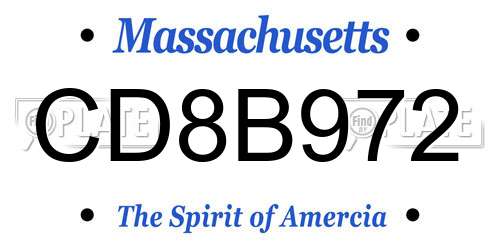 CD8B972 Massachusetts License Plate
