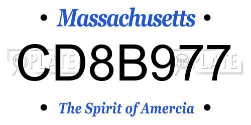 CD8B977 Massachusetts License Plate