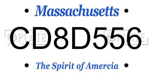CD8D556 Massachusetts License Plate