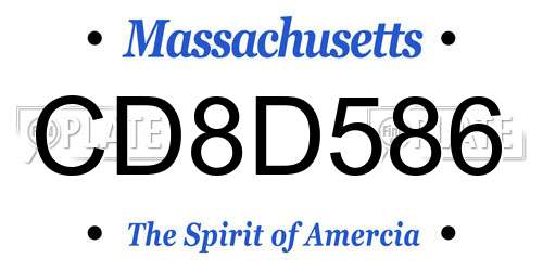 CD8D586 Massachusetts License Plate