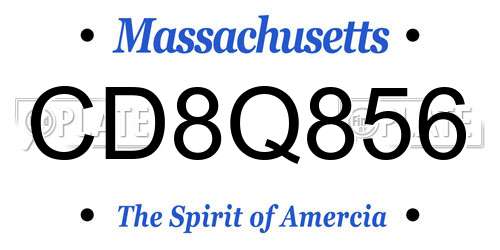 CD8Q856 Massachusetts License Plate