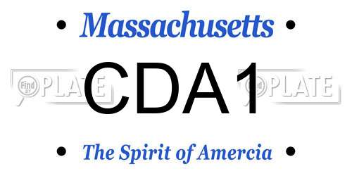 CDA1 Massachusetts License Plate