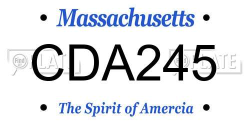 CDA245 Massachusetts License Plate