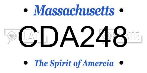 CDA248 Massachusetts License Plate