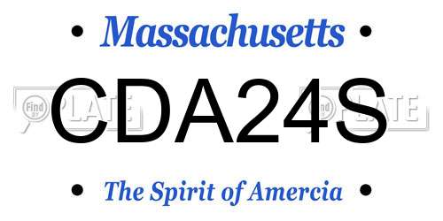 CDA24S Massachusetts License Plate