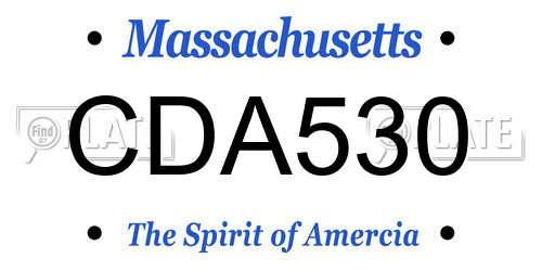 CDA530 Massachusetts License Plate
