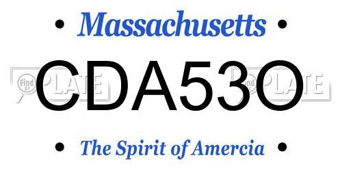 CDA53O Massachusetts License Plate
