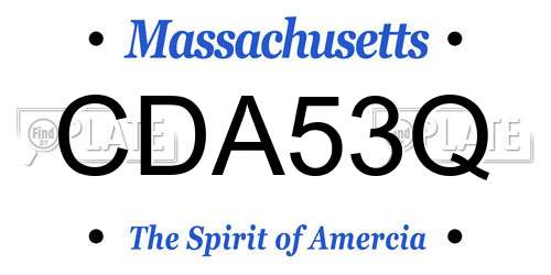 CDA53Q Massachusetts License Plate