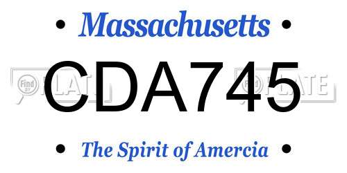 CDA745 Massachusetts License Plate