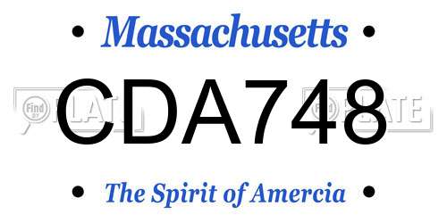 CDA748 Massachusetts License Plate