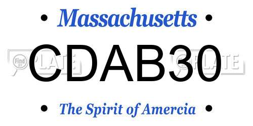 CDAB30 Massachusetts License Plate