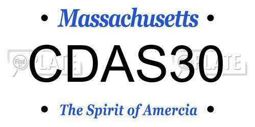 CDAS30 Massachusetts License Plate