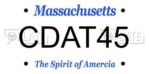 CDAT45 Massachusetts License Plate