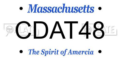 CDAT48 Massachusetts License Plate