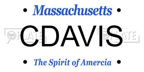 CDAVIS Massachusetts License Plate