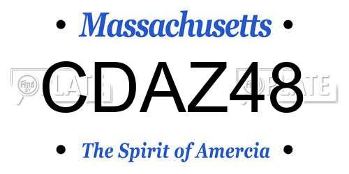 CDAZ48 Massachusetts License Plate