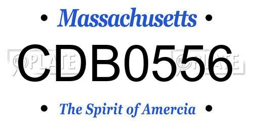 CDB0556 Massachusetts License Plate