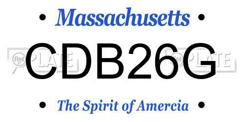 CDB26G Massachusetts License Plate