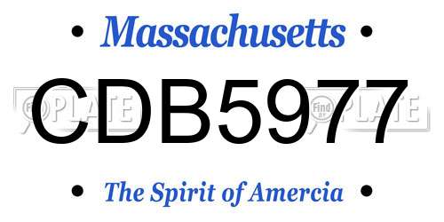 CDB5977 Massachusetts License Plate