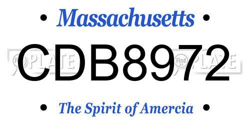 CDB8972 Massachusetts License Plate