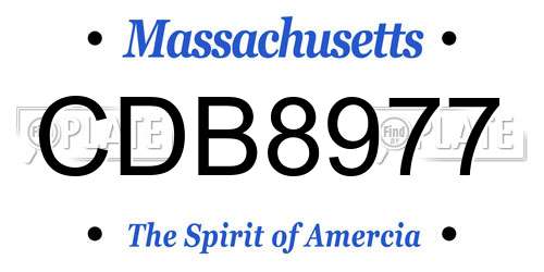 CDB8977 Massachusetts License Plate
