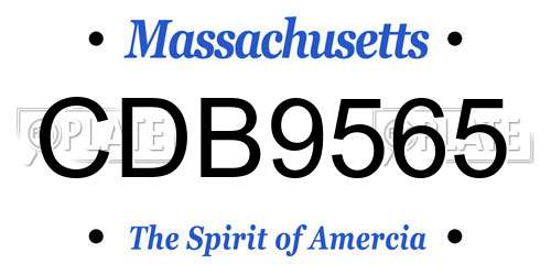 CDB9565 Massachusetts License Plate