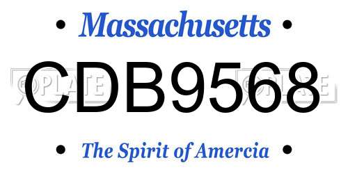 CDB9568 Massachusetts License Plate