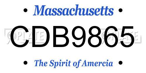CDB9865 Massachusetts License Plate