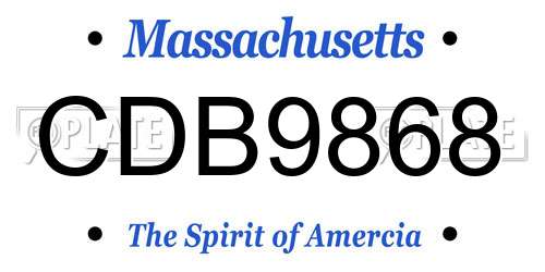 CDB9868 Massachusetts License Plate
