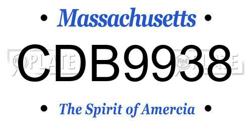 CDB9938 Massachusetts License Plate