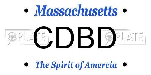 CDBD Massachusetts License Plate