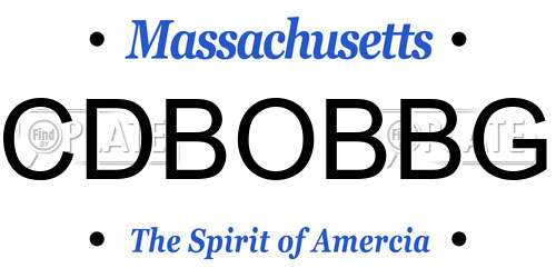 CDBOBBG Massachusetts License Plate
