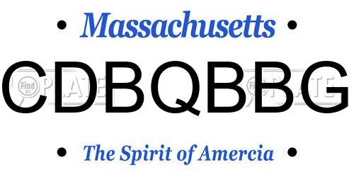 CDBQBBG Massachusetts License Plate