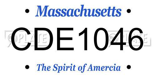 CDE1046 Massachusetts License Plate