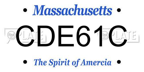 CDE61C Massachusetts License Plate
