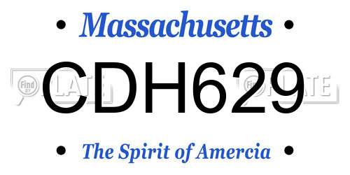 CDH629 Massachusetts License Plate