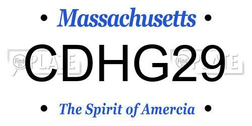 CDHG29 Massachusetts License Plate