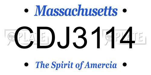 CDJ3114 Massachusetts License Plate